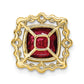 14k Yellow Gold 1/2 Ct. Lab Grown Diamond VS/SI+ G+ and Lab Created Ruby Square Chain Slide Pendant