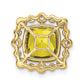 14k Yellow Gold 1/2 Ct. Lab Grown Diamond VS/SI+ G+ and Lab Created Sapphire Square Chain Slide Pendant