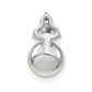 14K White Gold 1/5 Ct. Lab Grown Diamond VS/SI+ G+ and 7.00 mm Freshwater Cultured Pearl Chain Slide Pendant