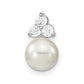 14K White Gold 1/5 Ct. Lab Grown Diamond VS/SI+ G+ and 7.00 mm Freshwater Cultured Pearl Chain Slide Pendant