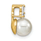 14k Yellow Gold 1/5 Ct. Lab Grown Diamond VS/SI+ G+ and 7.00 mm Freshwater Cultured Pearl Chain Slide Pendant