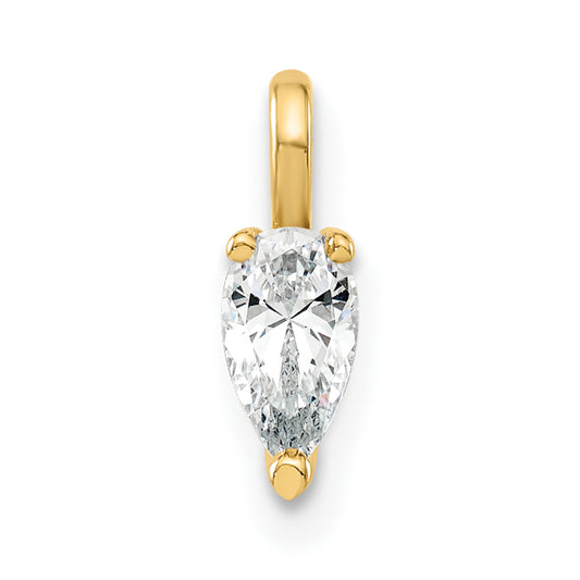 14k Yellow Gold Lab Grown Diamond VS/SI+ G+ 5.85x3.0mm Pear Solitaire Pendant