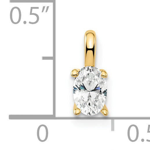 14k Yellow Gold 1/3 Ct. Lab Grown Diamond VS/SI+ G+ Oval Solitaire Pendant