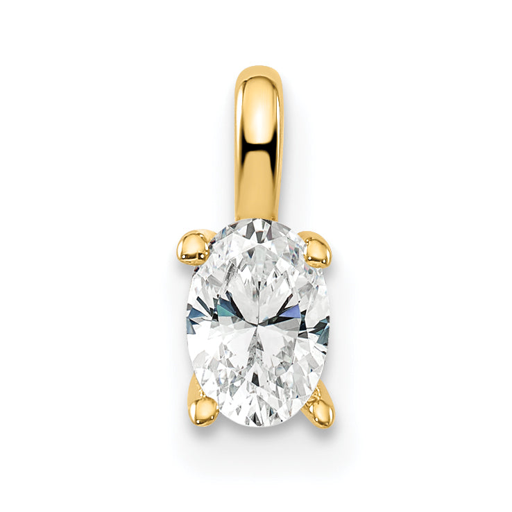 14k Yellow Gold 1/3 Ct. Lab Grown Diamond VS/SI+ G+ Oval Solitaire Pendant