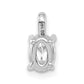 14k White Gold 1/2 Ct. Lab Grown Diamond VS/SI+ G+ Oval Solitaire Pendant