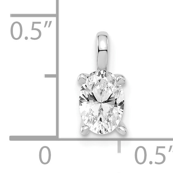 14k White Gold 1/2 Ct. Lab Grown Diamond VS/SI+ G+ Oval Solitaire Pendant