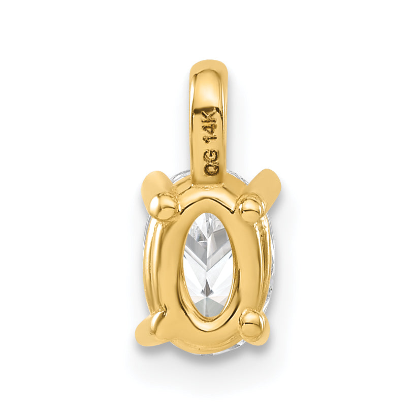 14k Yellow Gold 1/2 Ct. Lab Grown Diamond VS/SI+ G+ Oval Solitaire Pendant