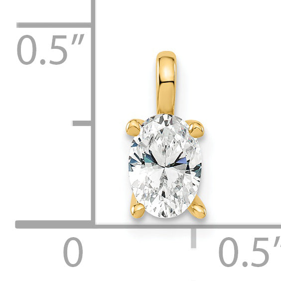 14k Yellow Gold 1/2 Ct. Lab Grown Diamond VS/SI+ G+ Oval Solitaire Pendant