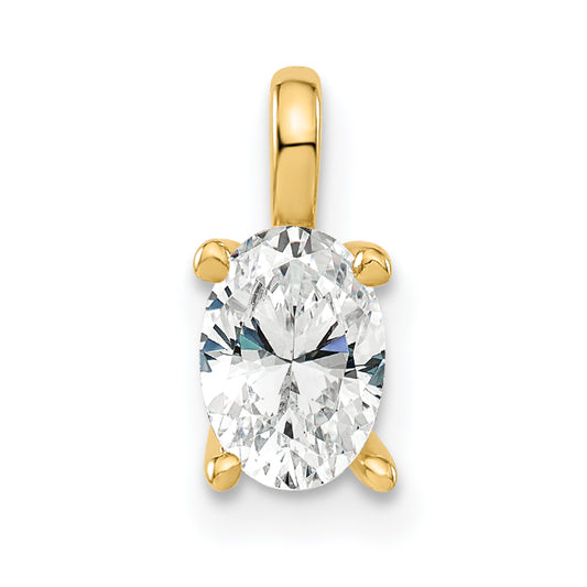 14k Yellow Gold 1/2 Ct. Lab Grown Diamond VS/SI+ G+ Oval Solitaire Pendant