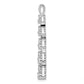 14k White Gold 1 Ct. Lab Grown Diamond VS/SI+ G+ Five Three Stone Cluster Bar Chain Slide Pendant