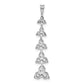 14k White Gold 1 Ct. Lab Grown Diamond VS/SI+ G+ Five Three Stone Cluster Bar Chain Slide Pendant