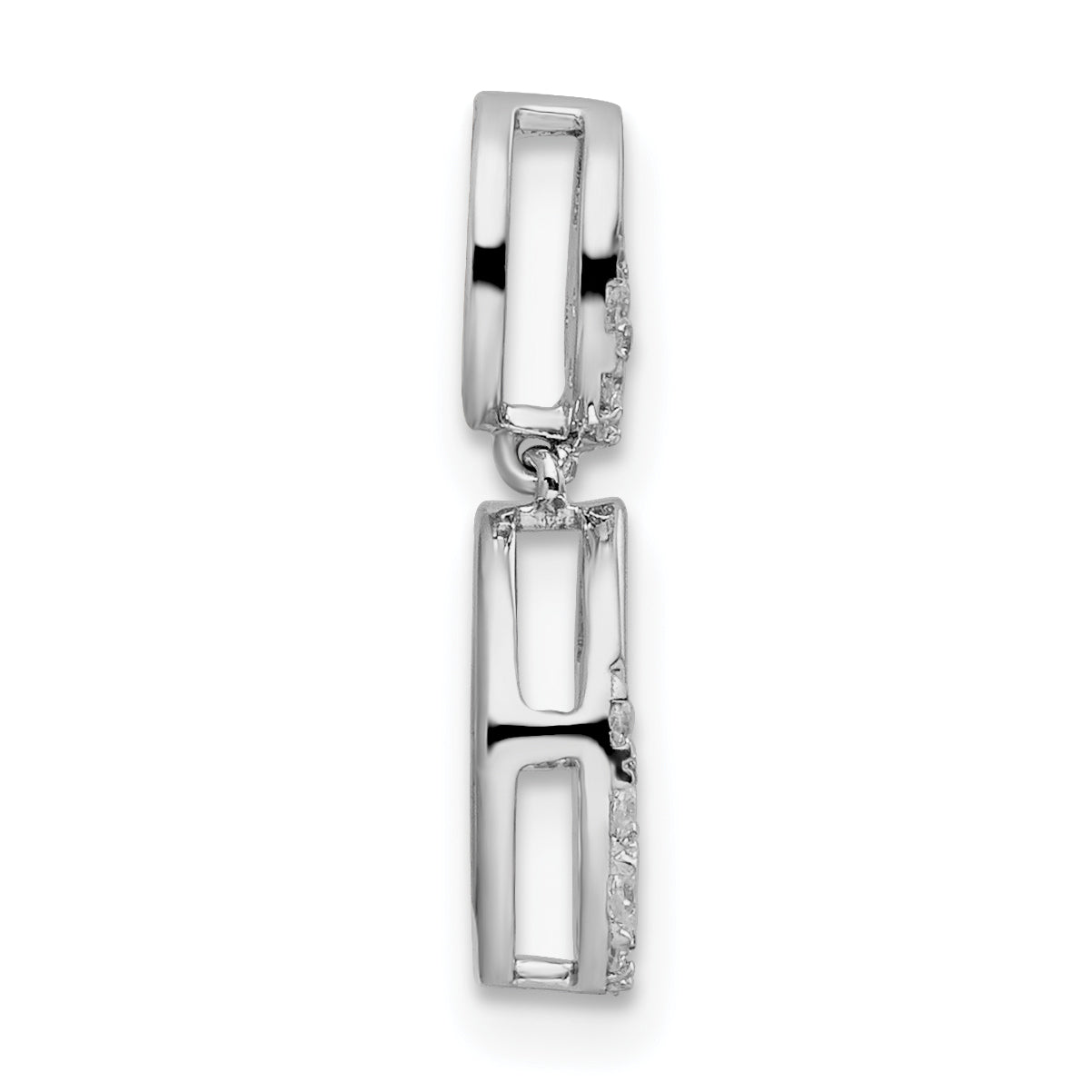 14k White Gold 1/5 Ct. Lab Grown Diamond VS/SI+ G+ Dangle Chain Slide Pendant