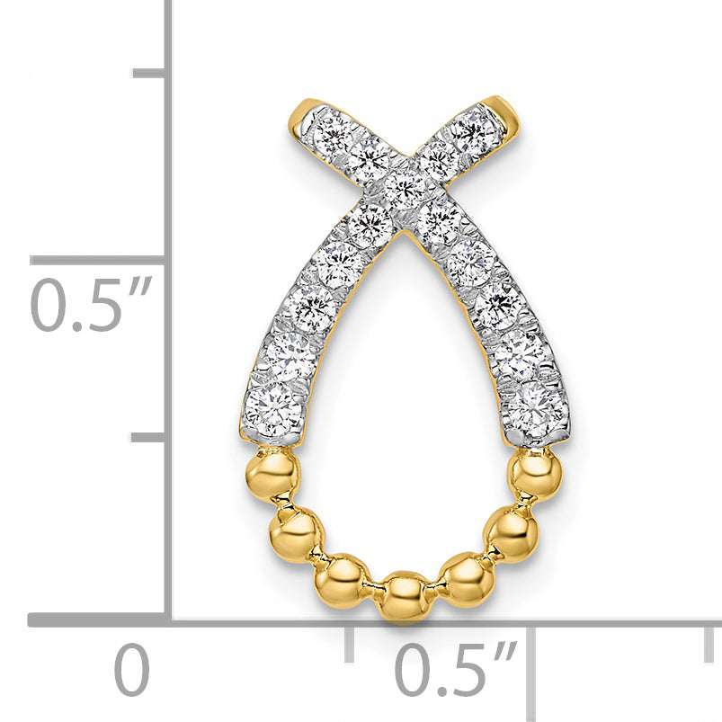 14k Yellow Gold Lab Grown Diamond VS/SI+ G+ Teardrop Pendant