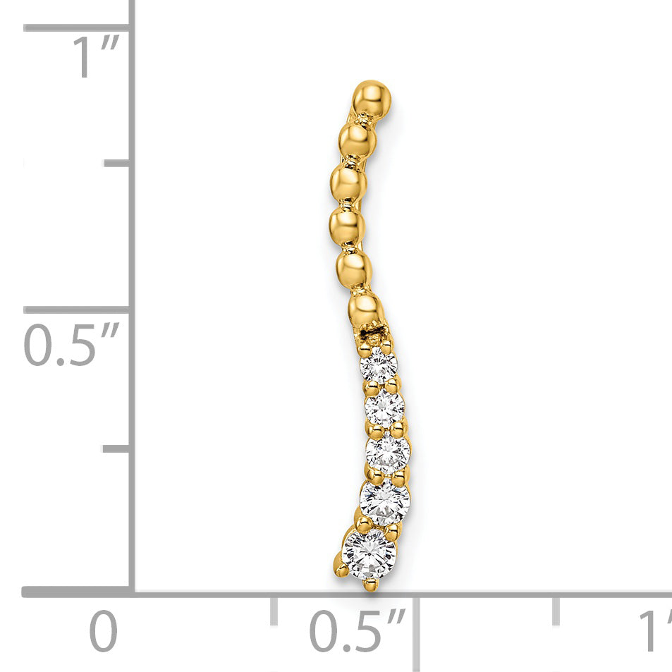 14k Yellow Gold 1/5 Ct. Lab Grown Diamond VS/SI+ G+ Fancy Bar Chain Slide Pendant