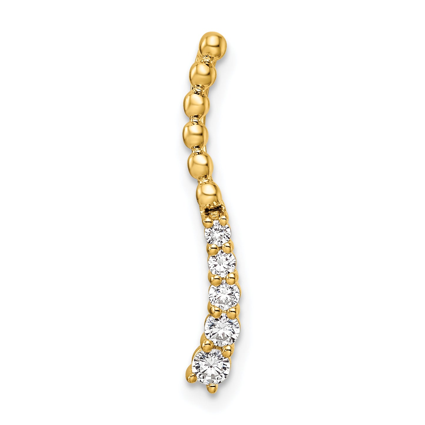 14k Yellow Gold 1/5 Ct. Lab Grown Diamond VS/SI+ G+ Fancy Bar Chain Slide Pendant