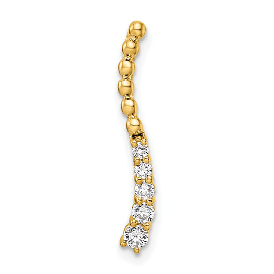 14k Yellow Gold 1/5 Ct. Lab Grown Diamond VS/SI+ G+ Fancy Bar Chain Slide Pendant