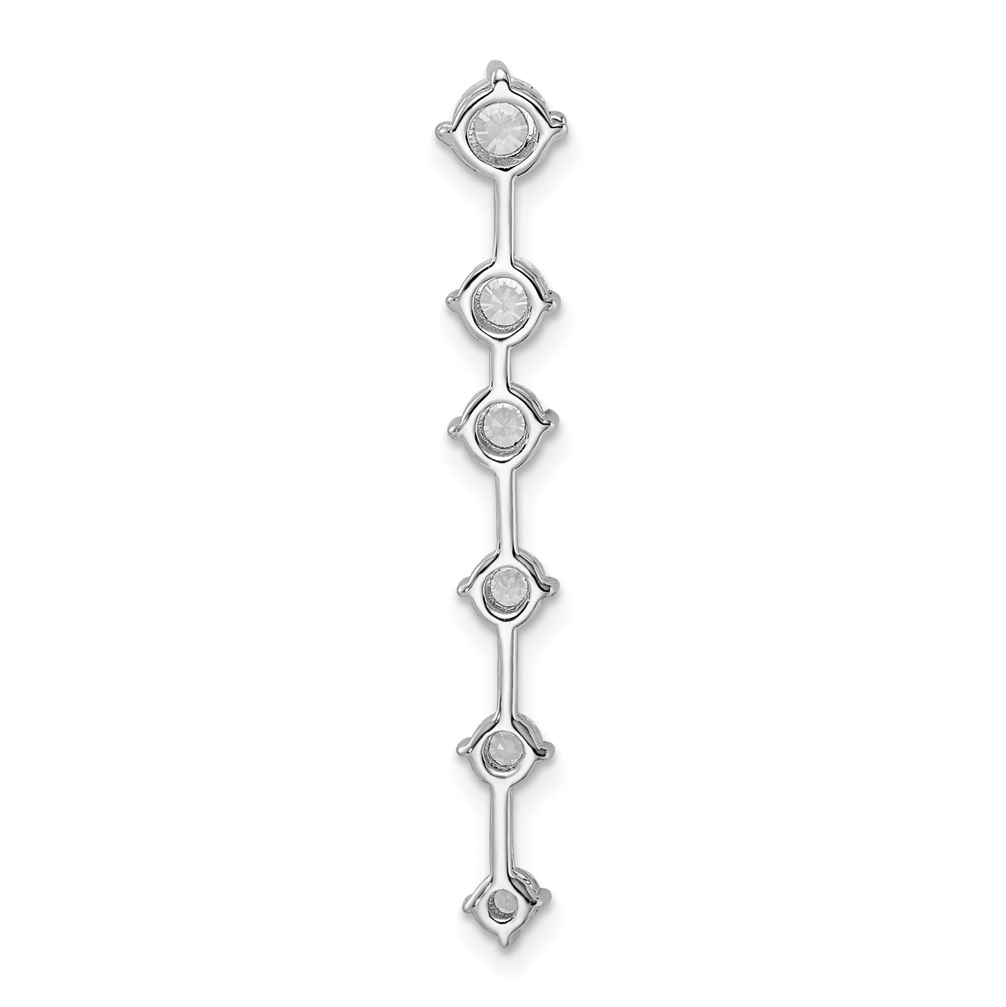 14K White Gold Lab Grown Diamond SI1/SI2, G H I, 6-Stone Chain Slide Pendant