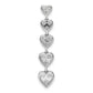 14k White Gold 1 Ct. Lab Grown Diamond VS/SI+ G+ Five Heart Bar Chain Slide Pendant