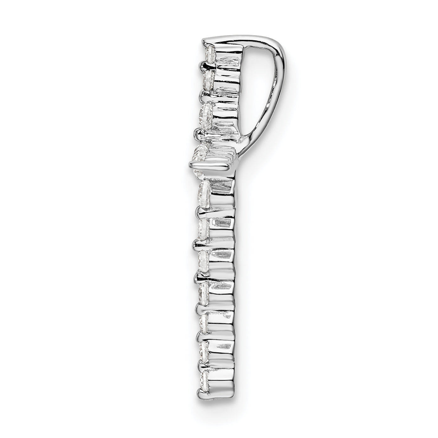 14k White Gold 1/6 Ct. Lab Grown Diamond VS/SI+ G+ Cross Chain Slide Pendant