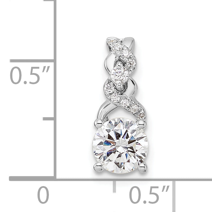 14k White Gold 3/4 Ct. Lab Grown Diamond VS/SI+ G+ Fashion Chain Slide Pendant