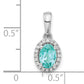 Pure Serenity 14k White Gold 1/10 Ct. Lab Grown Diamond VS/SI+ G+ and Lab Created Paraiba Teardrop Pendant