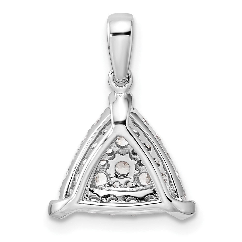 14k White Gold 1/2 Ct. Lab Grown Diamond VS/SI+ G+ Complete Triangle Cluster Pendant