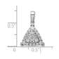 14k White Gold 1/2 Ct. Lab Grown Diamond VS/SI+ G+ Complete Triangle Cluster Pendant