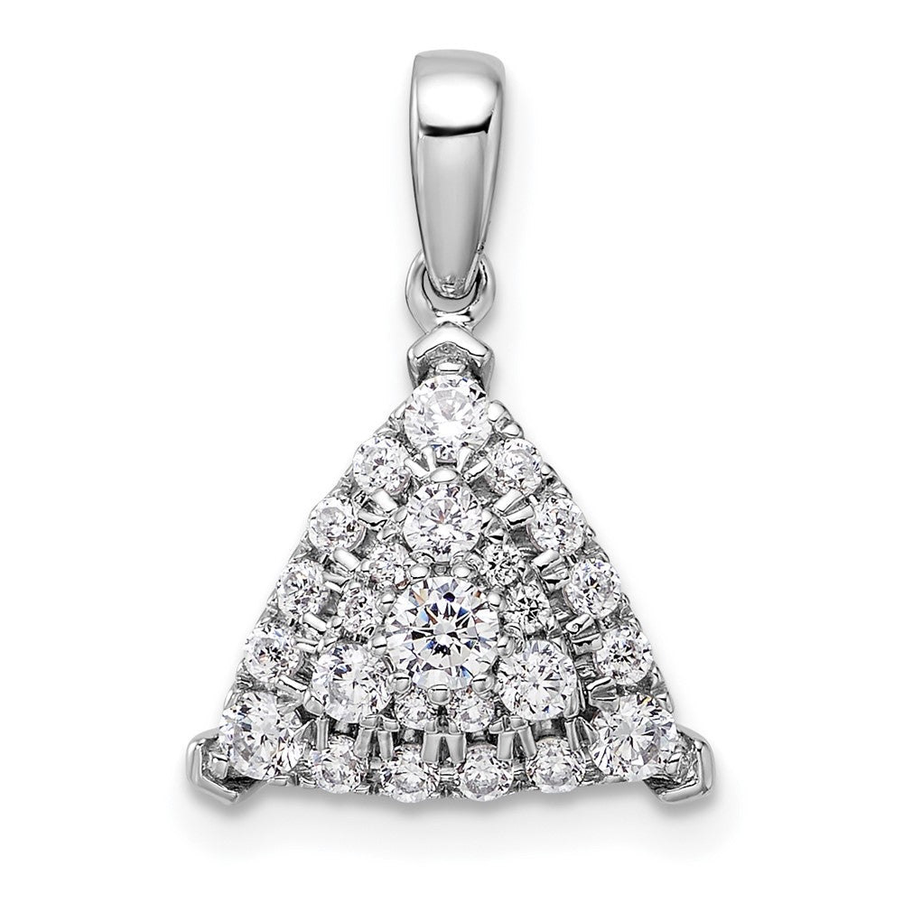 14k White Gold 1/2 Ct. Lab Grown Diamond VS/SI+ G+ Complete Triangle Cluster Pendant