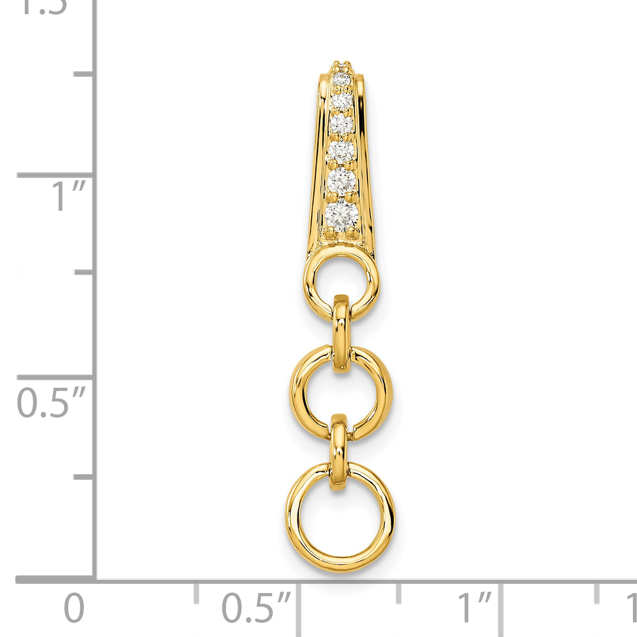 14k Yellow Gold 1/8 Ct. Lab Grown Diamond VS/SI+ G+ Dangle Circle Chain Slide Pendant