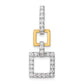 14k Two-Tone 1/2 Ct. Lab Grown Diamond VS/SI+ G+ Dangle Square Chain Slide Pendant