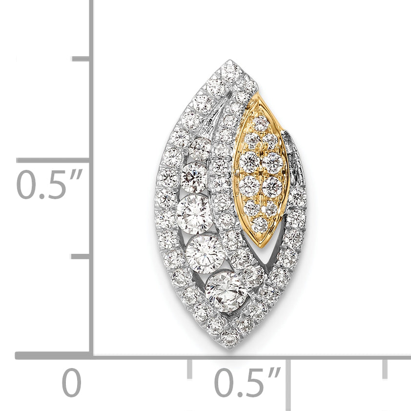 14k Two-tone Two Tone 5/8 Ct. Lab Grown Diamond VS/SI+ G+ Fancy Chain Slide Pendant