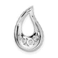 14k White Gold 1/2 Ct. Lab Grown Diamond VS/SI+ G+ Complete Teardrop Cluster Chain Slide Pendant