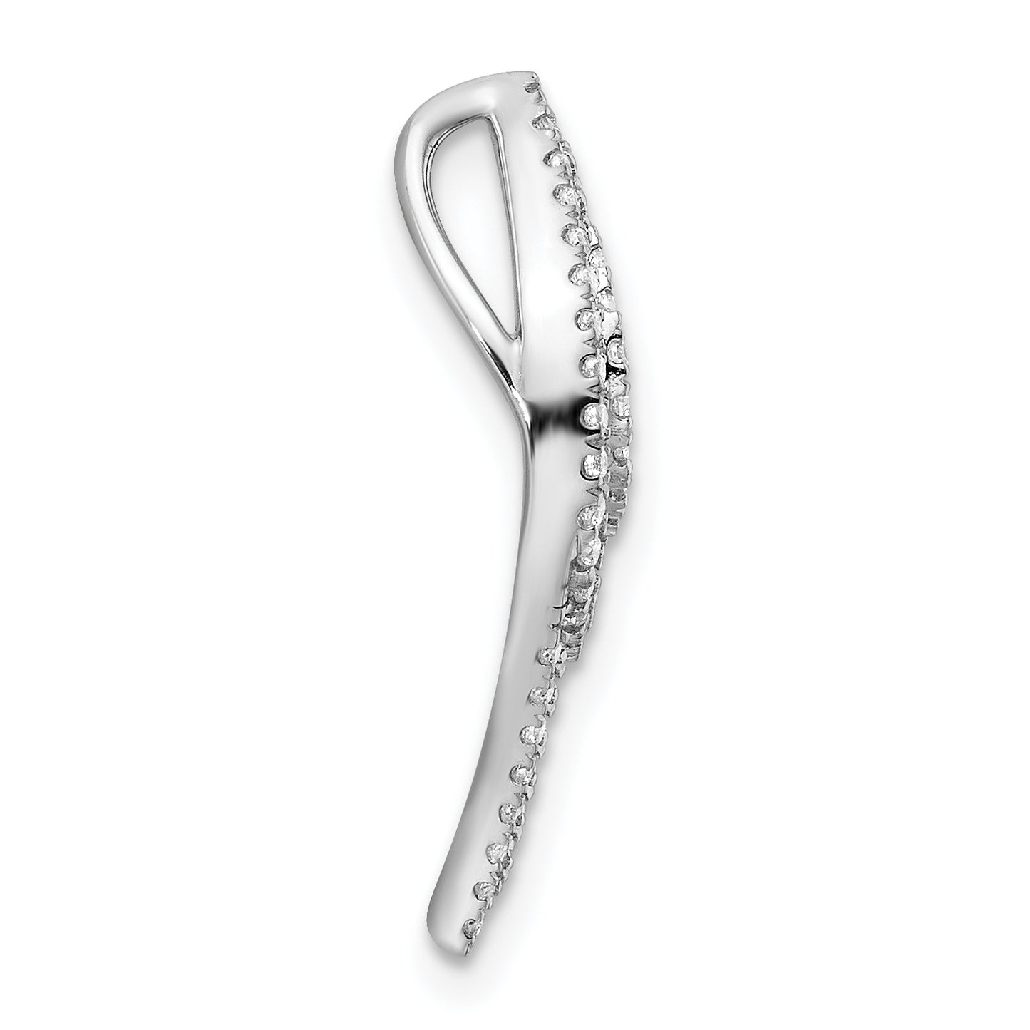 14k White Gold 3/8 Ct. Lab Grown Diamond VS/SI+ G+ Fashion Chain Slide Pendant