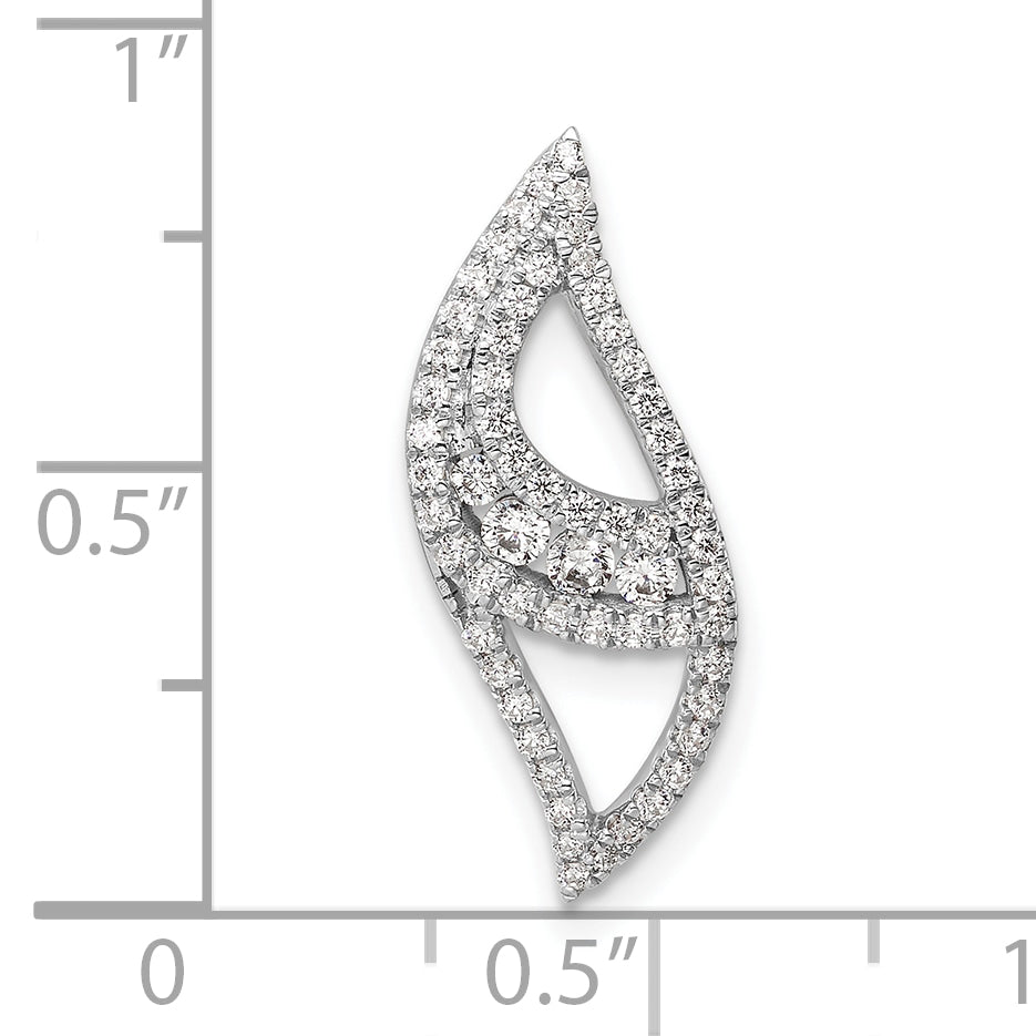 14k White Gold 3/8 Ct. Lab Grown Diamond VS/SI+ G+ Fashion Chain Slide Pendant