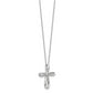 14k White Gold .01 Ct. Lab Grown Diamond VS/SI+ G+ 18 inch Cross Pendant Necklace