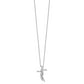 14k White Gold 1/8 Ct. Lab Grown Diamond VS/SI+ G+ 18 inch Cross Pendant Necklace