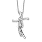 14k White Gold 1/8 Ct. Lab Grown Diamond VS/SI+ G+ 18 inch Cross Pendant Necklace