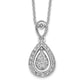 14k White Gold 1/5 Ct. Lab Grown Diamond VS/SI+ G+ 18 inch Teardrop Pendant Necklace