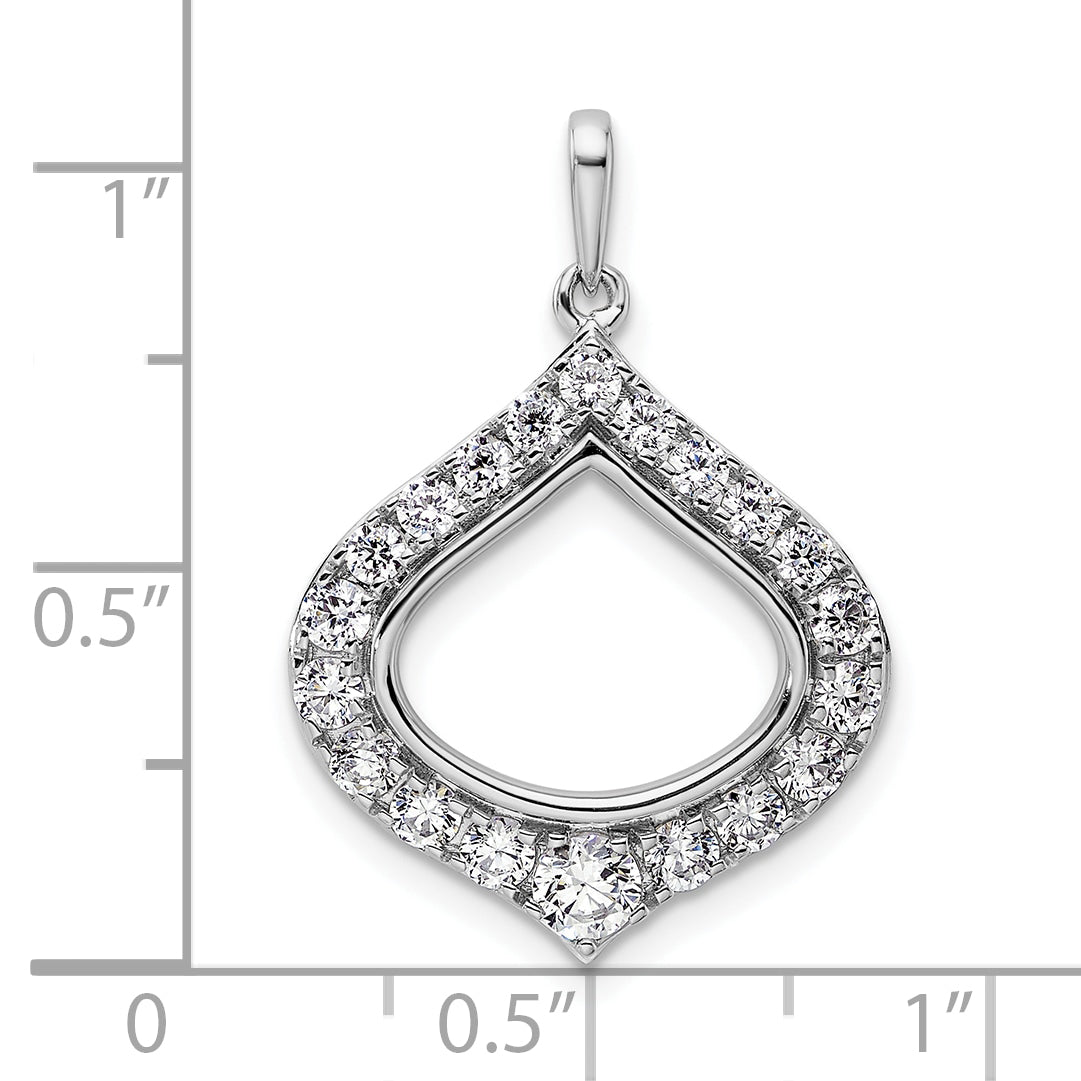 14k White Gold 1 Ct. Lab Grown Diamond VS/SI+ G+ Fancy Teardrop Shape Pendant