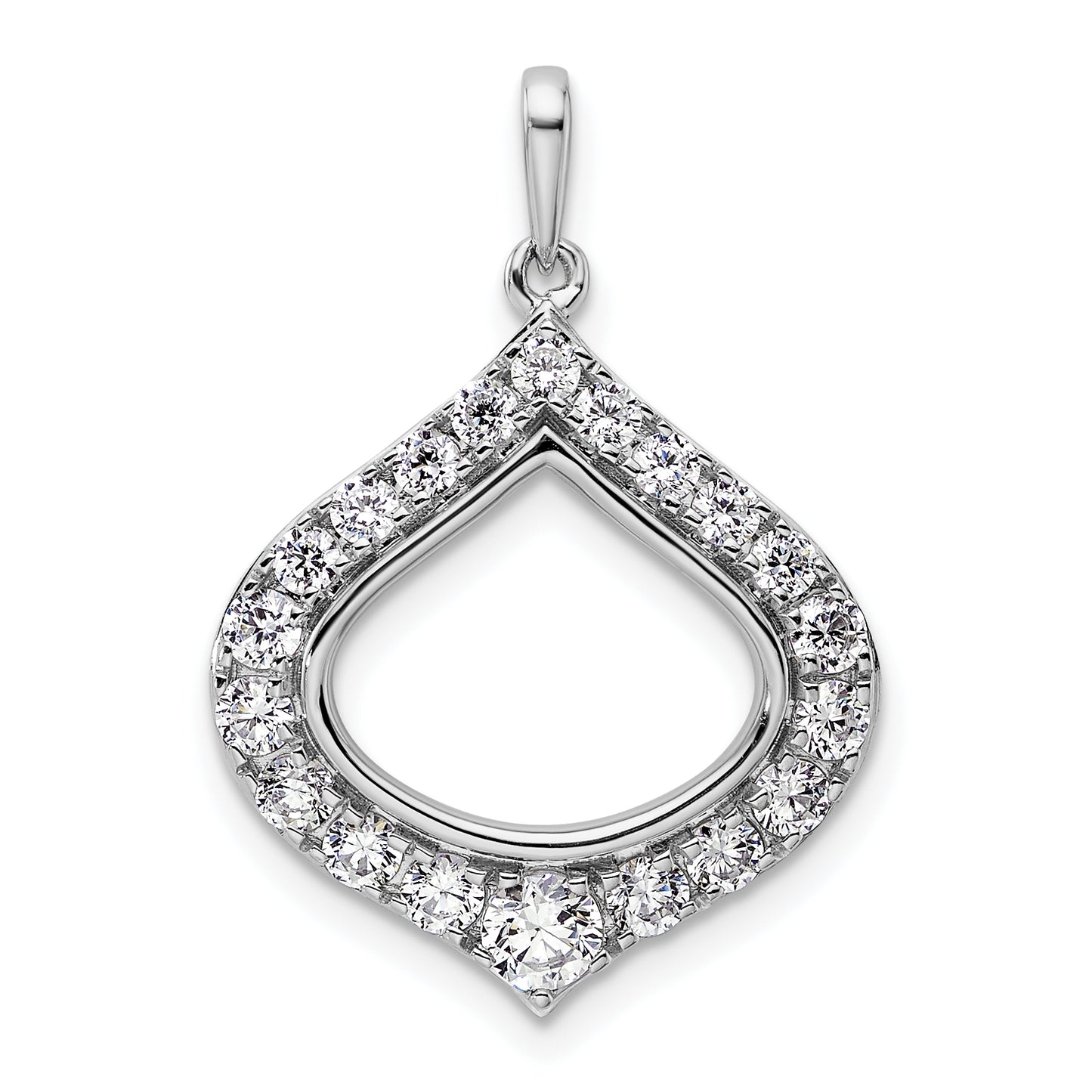 14k White Gold 1 Ct. Lab Grown Diamond VS/SI+ G+ Fancy Teardrop Shape Pendant