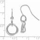 14K White Gold Small Twisted Circle Shepherd Hook Earrings