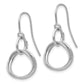 14K White Gold Small Twisted Circle Shepherd Hook Earrings