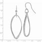 14K White Gold Textured Twisted Dangle Shepherd Hook Earrings