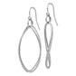 14K White Gold Textured Twisted Dangle Shepherd Hook Earrings