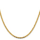 14K Tri-Color 26 Inch 2.75mm Pav Valentino With Lobster Clasp Chain