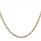 14K Tri-Color 3.2mm Gold Pav Valentino Chain