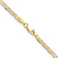 14K Tri-Color 3.2mm Gold Pav Valentino Chain