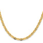 14K Tri-Color 20 Inch 4.65mm Pav Valentino With Lobster Clasp Chain