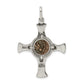 Sterling Silver Ancient Coins And Bronze Antiqued Widow'S Mite Coin Cross Pendant With A Certificate Of Authenticity