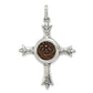 Sterling Silver Ancient Coins And Bronze Antiqued Widow'S Mite Coin Cross Pendant With A Certificate Of Authenticity